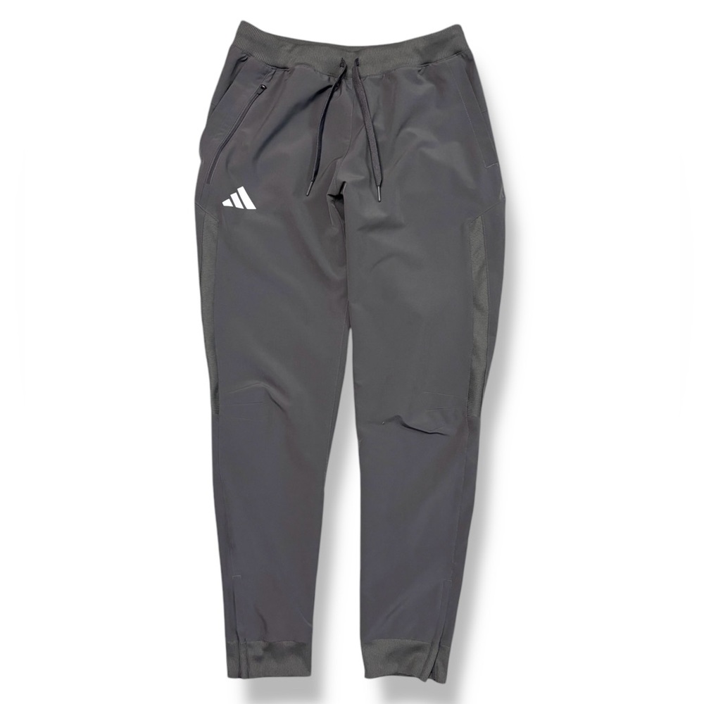 ADIDAS Grey Ankle Zip Pull On Training Joggers